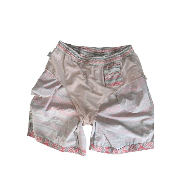 Burlebo Aztec Print Swim Shorts Mens XL Pink Geometric Beach Resort - Picture 8 of 13